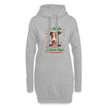 Andalusischer Laufhund Hund Weihnachten Hunderasse - Hoodie-Kleid - Grau meliert - Vorne