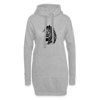 Elegantes Pferde Porträt Tattoo Style - Hoodie-Kleid - Grau meliert - Vorne