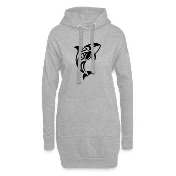 Springender Orca Tribal Tattoo Style - Hoodie-Kleid - Grau meliert - Vorne