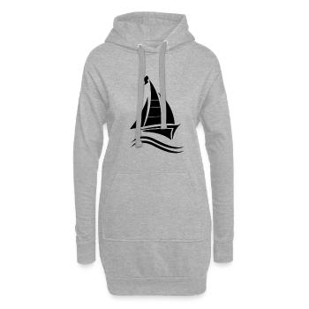 Voilier Voilier Voilier - Sweat-shirt à capuche long Femme - gris chiné - Devant