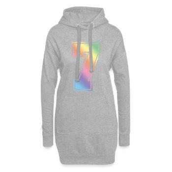 7 Numéro coloré - Sweat-shirt à capuche long Femme - gris chiné - Devant