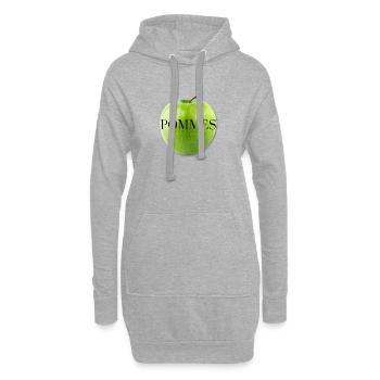 Apfel Design - Modern - Neu - Lecker - Hoodie-Kleid - Grau meliert - Vorne