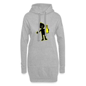 Silhouette de fête de consommation de bière - Sweat-shirt à capuche long Femme - gris chiné - Devant