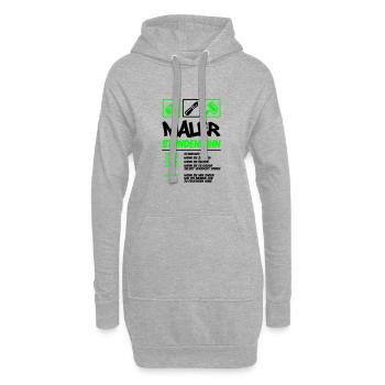 Farbe änderbar | Maler Stundenlohn - Hoodie-Kleid - Grau meliert - Vorne