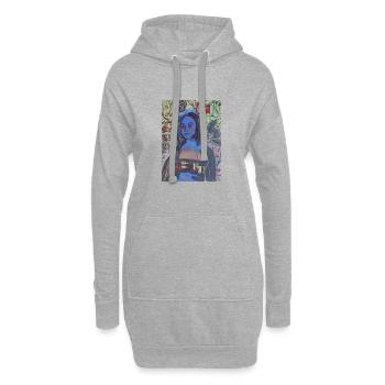 Hommage à Mona Lisa Basquiat. Art portable. - Sweat-shirt à capuche long Femme - gris chiné - Devant