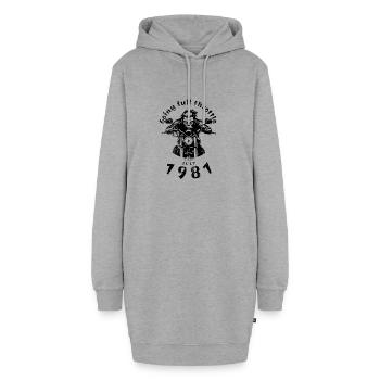 44. Anniversaire Plein régime depuis 07/1981 - Sweat-shirt à capuche long Femme - gris chiné - Devant