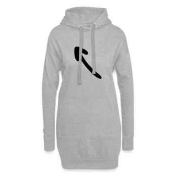 Pfeil Zeichnung Skizze schwarz - Hoodie-Kleid - Grau meliert - Vorne