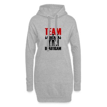 Team Bräutigam Polterhochzeit - Hoodie-Kleid - Grau meliert - Vorne