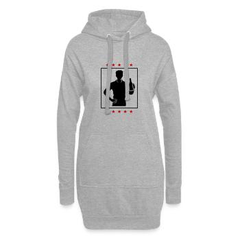 Silhouette de fête de consommation de bière - Sweat-shirt à capuche long Femme - gris chiné - Devant