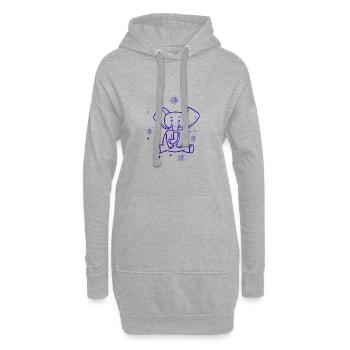 süßer Baby Elefant - Hoodie-Kleid - Grau meliert - Vorne