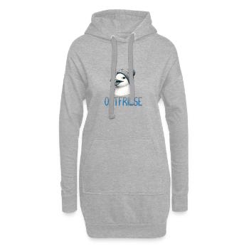 Moin Vogel Möwe Ostfriese Nordsee Küste Ostsee - Hoodie-Kleid - Grau meliert - Vorne
