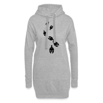 Casque Spartan - Sweat-shirt à capuche long Femme - gris chiné - Devant