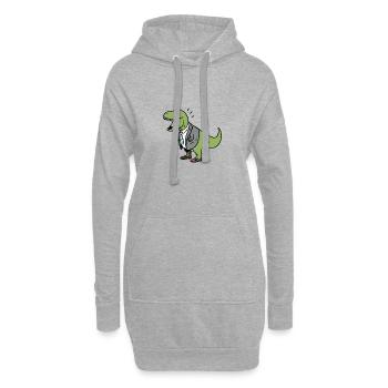 T-Rex Grün Dino Arbeit Job Business Anzug Krawatte - Hoodie-Kleid - Grau meliert - Vorne
