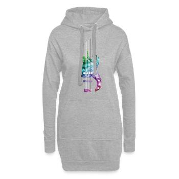 Amateur de basse | Basse | Coloré - Sweat-shirt à capuche long Femme - gris chiné - Devant