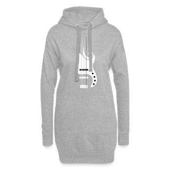 Bass Lover | Bass | Blanc - Sweat-shirt à capuche long Femme - gris chiné - Devant