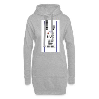 NYC New York Boarding Pass Air Flight Ticket Téléphone - Sweat-shirt à capuche long Femme - gris chiné - Devant