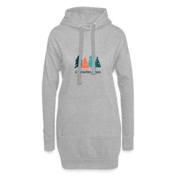 Ä tännschen please - Christmas Tree - Hoodie-Kleid - Grau meliert - Vorne