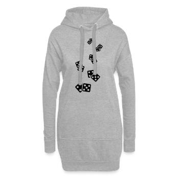 Symbole du casino Dice - Sweat-shirt à capuche long Femme - gris chiné - Devant