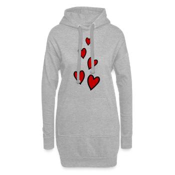 Herzen Love Symbol - Hoodie-Kleid - Grau meliert - Vorne