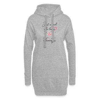Frau Mädchen Liebe Herz Flamingo - Hoodie-Kleid - Grau meliert - Vorne