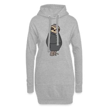 Faultier Frau Büro Chefin Kollegin Arbeitskollegin - Hoodie-Kleid - Grau meliert - Vorne