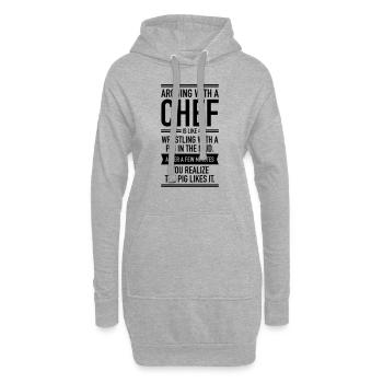 Arguing With A Chef... - Sweat-shirt à capuche long Femme - gris chiné - Devant