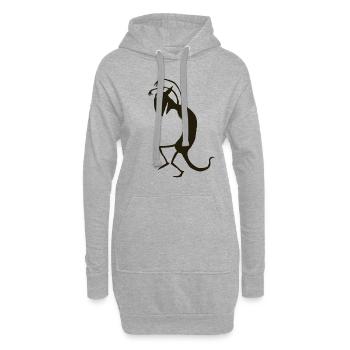 schleichendes Monster - Hoodie-Kleid - Grau meliert - Vorne