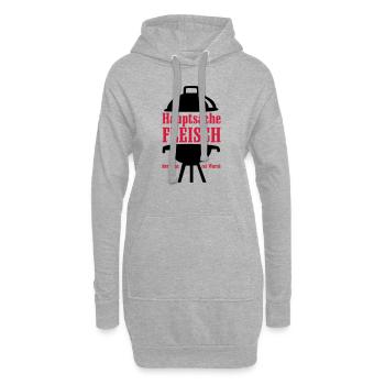 Grill, grillen, BBQ, Rost - Hoodie-Kleid - Grau meliert - Vorne