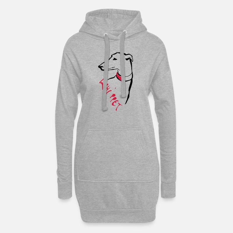 Whippet - Hoodie-Kleid - Grau meliert