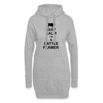 keep calm im a cattle farmer kg10 - Sweat-shirt à capuche long Femme - gris chiné - Devant
