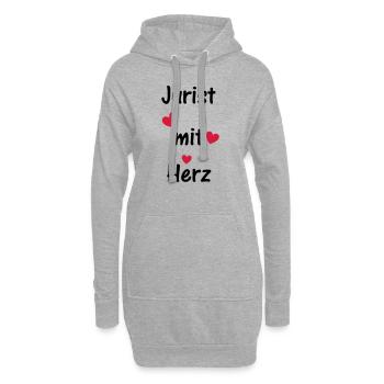 Jurist mit Herz - Hoodie-Kleid - Grau meliert - Vorne