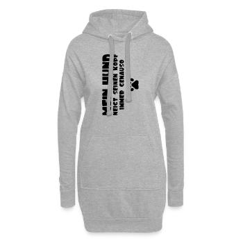 Mein Hund neigt seinen kopf immer genauso Geschenk - Hoodie-Kleid - Grau meliert - Vorne