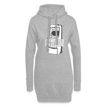 Nicht alt, ich bin klassisch Arcade-Spiele-Konsole - Hoodie-Kleid - Grau meliert - Vorne
