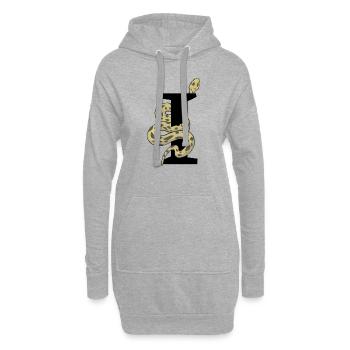 Lettre i serpent - Sweat-shirt à capuche long Femme - gris chiné - Devant