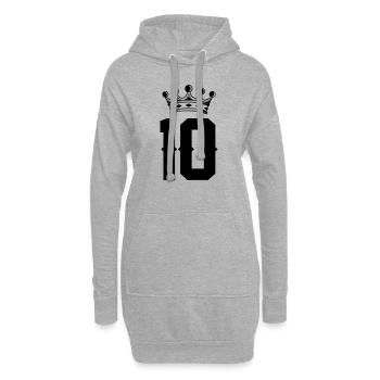 10 couronnes - Sweat-shirt à capuche long Femme - gris chiné - Devant