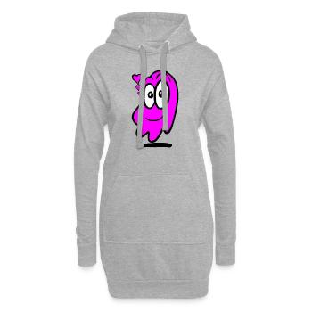 Fantôme d’amour Rose - Sweat-shirt à capuche long Femme - gris chiné - Devant