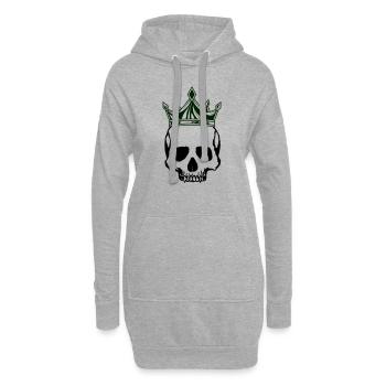 Couronne du roi du crâne - Sweat-shirt à capuche long Femme - gris chiné - Devant