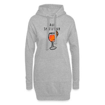 Illustration,Glas, Cocktail,spritz,auf spritztour - Hoodie-Kleid - Grau meliert - Vorne