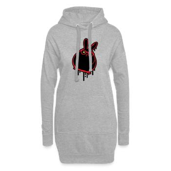 Hase Lustig Ostern Osterhase - Hoodie-Kleid - Grau meliert - Vorne