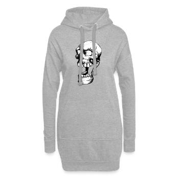rire mort - Sweat-shirt à capuche long Femme - gris chiné - Devant