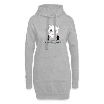 Wenn ich groß bin werde ich Muskelkater Kater - Hoodie-Kleid - Grau meliert - Vorne