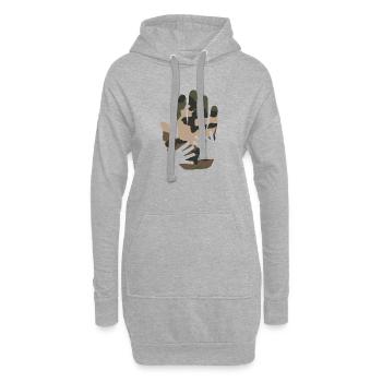 camo Hände Französisch Armee Muster - Hoodie-Kleid - Grau meliert - Vorne