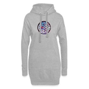 Blume des Lebens - Hoodie-Kleid - Grau meliert - Vorne