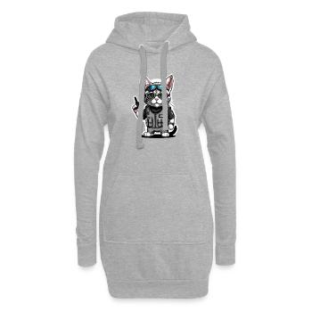 Chat Airsoft Chat Chat Jouant Airsoft Cadeau Militaire - Sweat-shirt à capuche long Femme - gris chiné - Devant