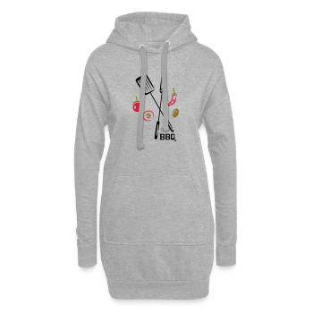 Barbecue, barbecue végétarien et végétalien - Sweat-shirt à capuche long Femme - gris chiné - Devant