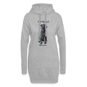 Witziger Flat Coated Retriever - Hund - Hoodie-Kleid - Grau meliert - Vorne