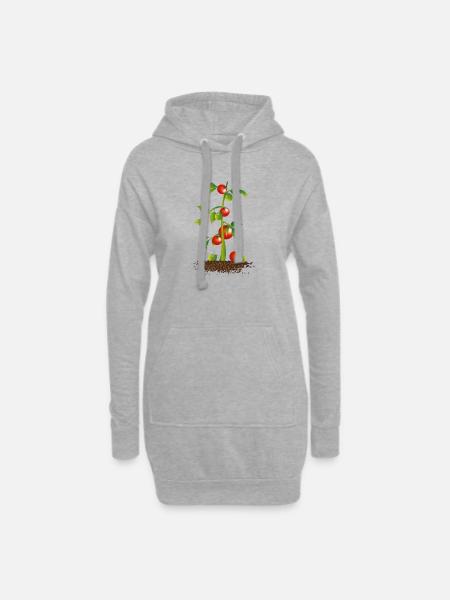 Tomaten Pflanze - Hoodie-Kleid - Grau meliert