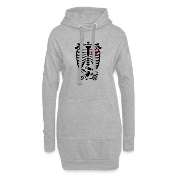 Scary Halloween X-Ray costume candy - Hoodie Dress - heather grey - Front