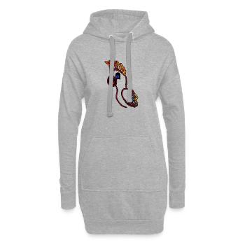 Abstract Neon Bird Line Art Design - Hoodie-Kleid - Grau meliert - Vorne