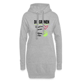 Politik Die Grünen Sprüche Scheisse Hirn - Hoodie-Kleid - Grau meliert - Vorne